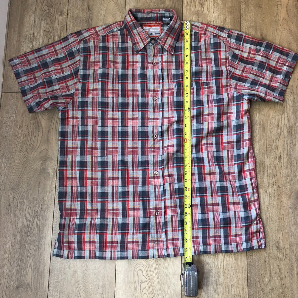 Vintage Bugle Boy Button Up Shirt Men’s Size XL Short Sleeve Plaid Y2K Preppy - Picture 7 of 8